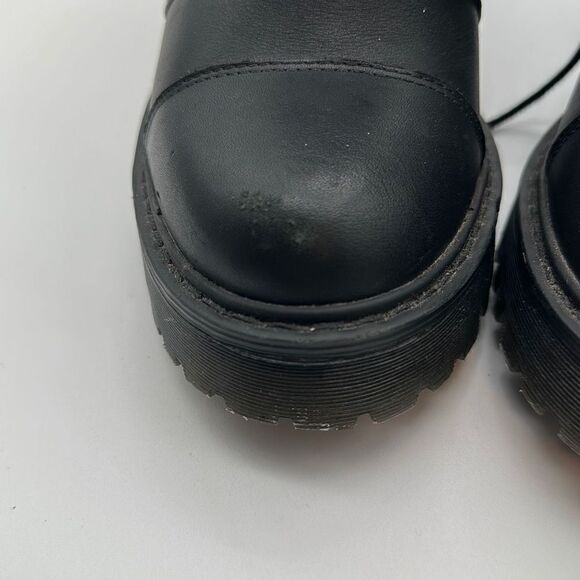 Dr Martens Averil Black Leather Heel Booties Sz 9 US‎ Lace-Up Block Heel Women's - Picture 5 of 6